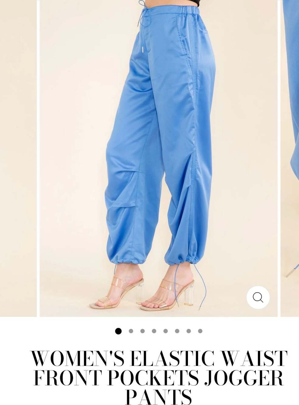 Women's Elastic Waist Front Pockets Jogger Pants